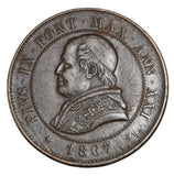1867 - Italian States Papal Sates - 4 Soldi - EF40