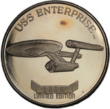 1991 - 1 oz - 25th Anniversary - U.S.S. Enterprise - Fine Silver <br> (slightly toned)