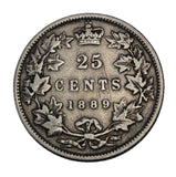 1889 - Canada - 25c - Closed 9 - F12+