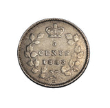 1883 H - Canada - 5c - Obv 5 - F12