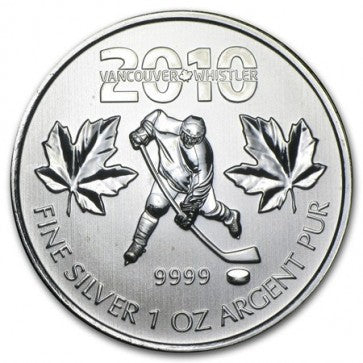 1 oz - 2010 - Vancouver 2010 Hockey Player - Fine Silver