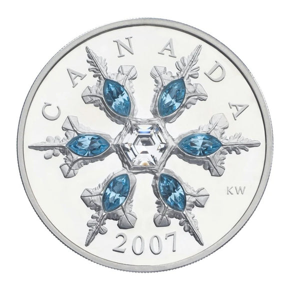 2007 - Canada - $20 - Crystal Snowflake, Aquamarine
