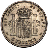 1890 - Spain - 5 Pesetas - MP-M - VF20