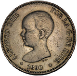 1890 - Spain - 5 Pesetas - MP-M - VF20