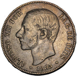 1883 - Spain - 5 Pesetas - MS-M - VF30