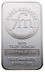 5 oz - Silver Bar - First Majestic Silver Corp.