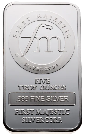 5 oz - Silver Bar - First Majestic Silver Corp.