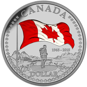 2015 - Canada - $1 - Proof - 50th Anniversary of the Canadian Flag, Coloured <br> (No Box and COA)