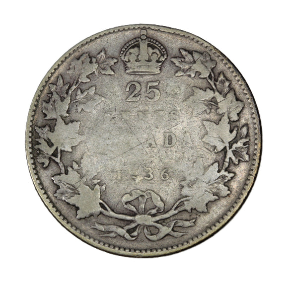 1936 - Canada - 25c - Dot - G6