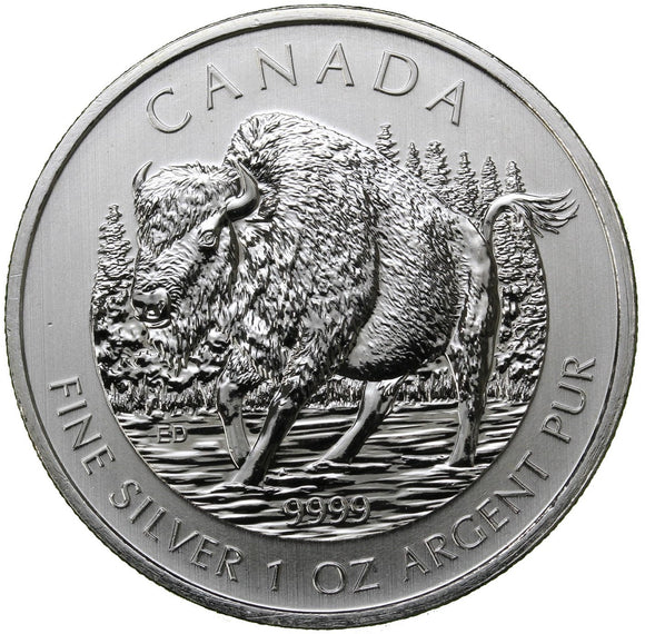 1 oz - 2013 - Canada - Wood Bison - Fine Silver