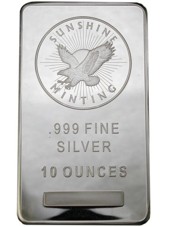 10 oz - Silver Bar - Sunshine Minting