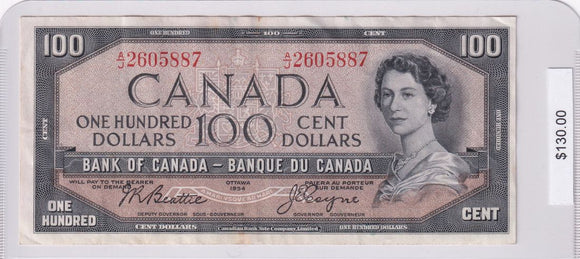 1954 - Canada - 100 Dollars - Beattie / Coyne - A/J 2605887