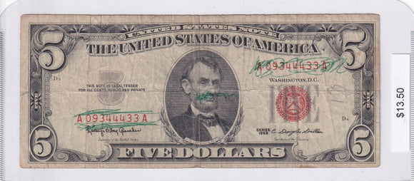 1963 - USA - $5 - A 09344433 A