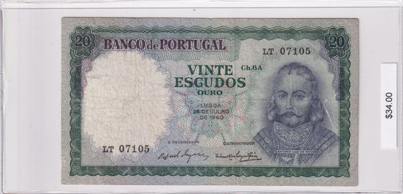 1960 - Portugal - 20 Escudos - LT 07105