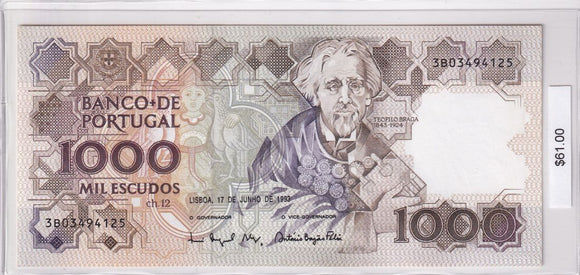 1993 - Portugal - 1000 Mil Escudos - 3B03494125