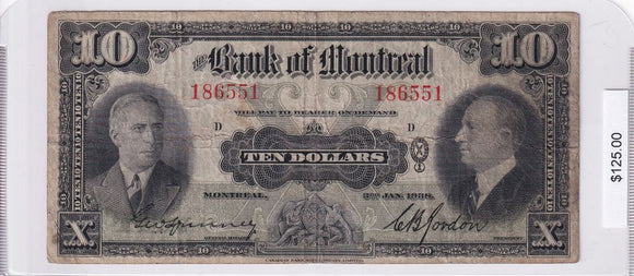 1938 - Bank of Montreal - 10 Dollars - 505-62-64 - 186551