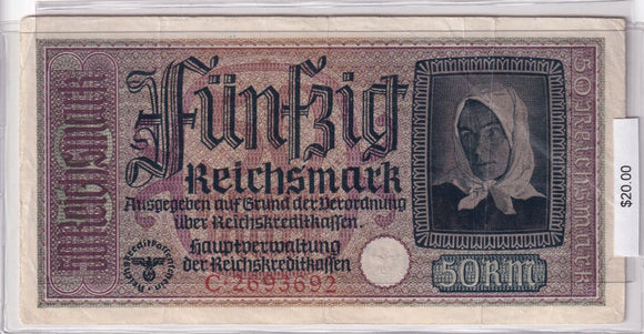 1940 - Germany - 50 Reichsmark - C 2693692