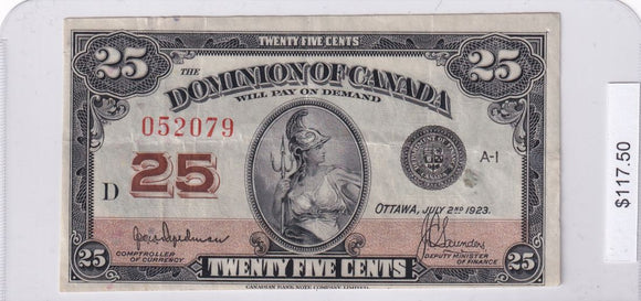 1923 - Canada - 25 Cents - Hyndman / Saunders - 052079