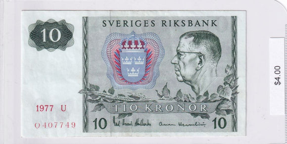 1977 - Sweden - 10 Kronor - O 407749