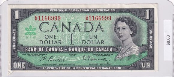 1967 - Canada - 1 Dollar - Beattie / Rasminsky - G/P 1166999