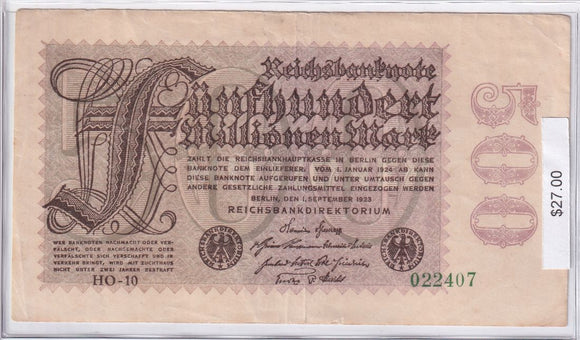 1923 - Germany - 500 Millionen Mark - 022407