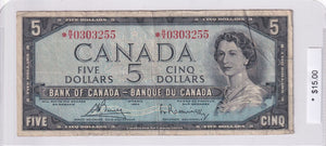 1954 - Canada - 5 Dollars - Bouey / Rasminsky - * R/X 0303255