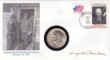 1973 - USA - $1 - S - Eisenhower - Coin with postage stamps