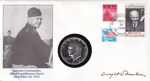 1973 - USA - $1 - S - Eisenhower - Coin with postage stamps