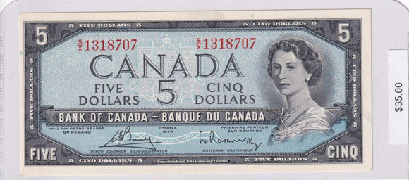 1954 - Canada - 5 Dollars - Bouey / Rasminsky - S/X 1318707