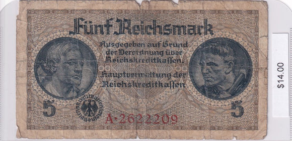 1940 - Germany - 5 Reichsmark - A 2622209