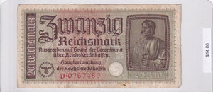1940 - Germany - 20 Reichsmark - D 0767489