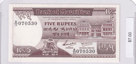 1985 - Mauritius - 5 Rupees - A/11 070530
