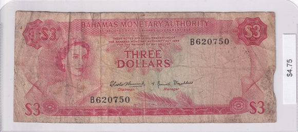 1968 - Bahamas - 3 Dollars - B 620750