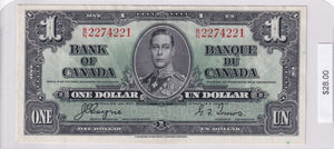 1937 - Canada - 1 Dollar - Coyne / Towers - B/N 2274221