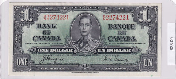 1937 - Canada - 1 Dollar - Coyne / Towers - B/N 2274221