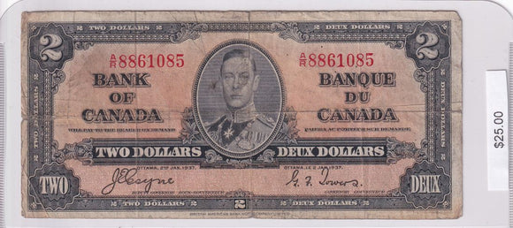 1937 - Canada - 2 Dollars - Coyne / Towers - A/R 8861085