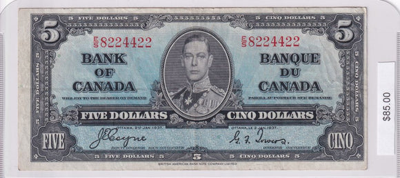 1937 - Canada - 5 Dollars - Coyne / Towers - E/S 8224422