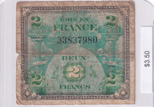 1944 - France - Allied Military Currency - 2 Francs - 33837980