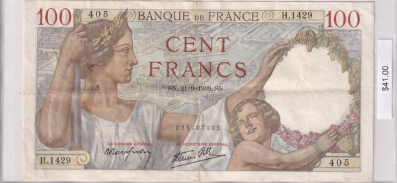 1939 - France - 100 Francs - H.1429 405