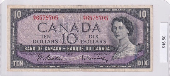 1954 - Canada - 10 Dollars - Beattie / Rasminsky - G/T 6578705