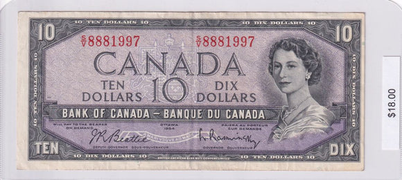 1954 - Canada - 10 Dollars - Beattie / Rasminsky - S/V 8881997