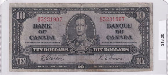 1937 - Canada - 10 Dollars - Gordon / Towers - R/D 5231907