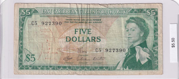 1965 - East Caribbean - 5 Dollars - Signature 7 - C5 927390