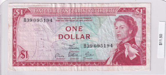 1965 - East Caribbean - 5 Dollars - Signature 6 - B39 095194