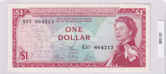 1965 - East Caribbean - 5 Dollars - Signature 6 - B37 664213