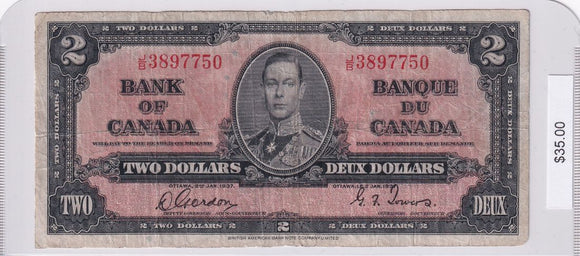 1937 - Canada - 2 Dollars - Gordon / Towers - J/B 3897750