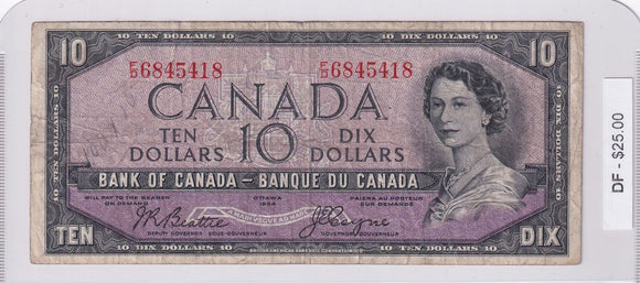 1954 - Canada - Devil's Face - 10 Dollars - Beattie / Coyne - F/D 6845418