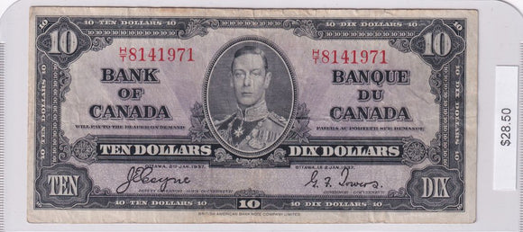 1937 - Canada - 10 Dollars - Coyne / Towers - H/T 8141971
