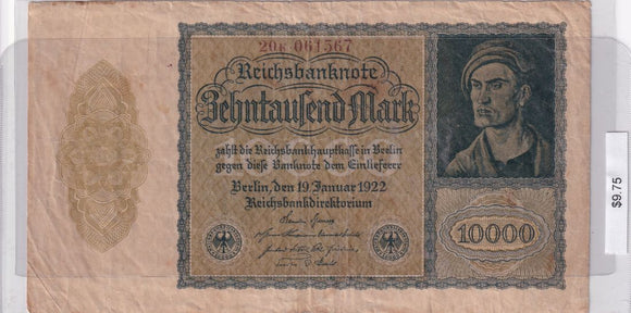 1922 - Germany - 10000 Mark - 20 K 061567