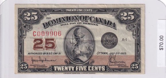 1923 - Canada - 25 Cents - Hyndman / Saunders - C009906